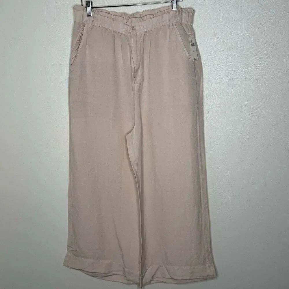 Anthropologie Cloth & Stone Linen Blend Wide Leg Cropped Pants - NWT - Women’s U